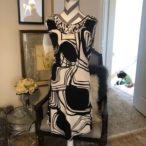 120 West black and white dress.